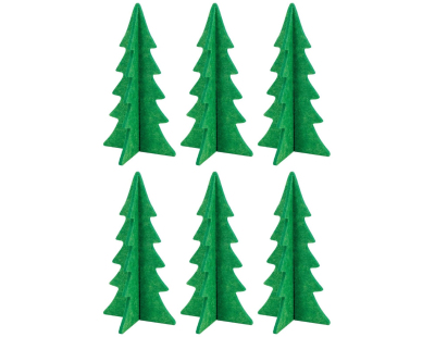 Sapin en feutrine verte (30 cm - Lot de 6)