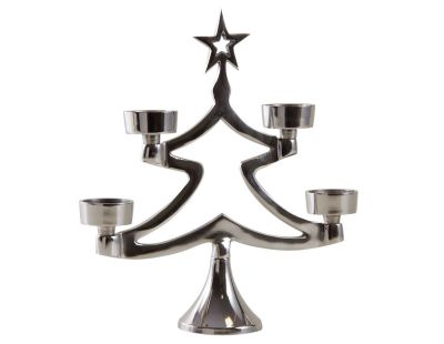 Sapin porte bougie en aluminium 30cm