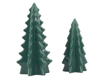 Duo de sapins en céramique (Verts)