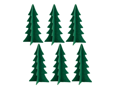 Sapins décoratifs en feutrine 20 cm (Lot de 12) (Vert)