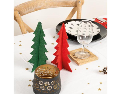 Sapins décoratifs en feutrine 20 cm (Lot de 12) (Vert)