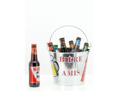 Seau à bière des amis avec décapsuleur