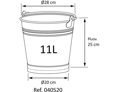 Seau en inox 11 litres