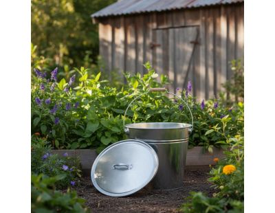 Composteur en métal galvanisé (Ovale 17 Litres )