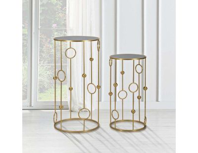 Selettes en métal doré Cage (Lot de 2)