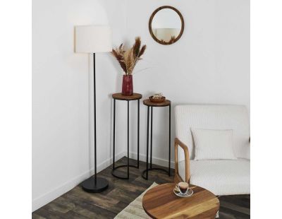 Sellette gigogne effet acacia et métal (Lot de 2)