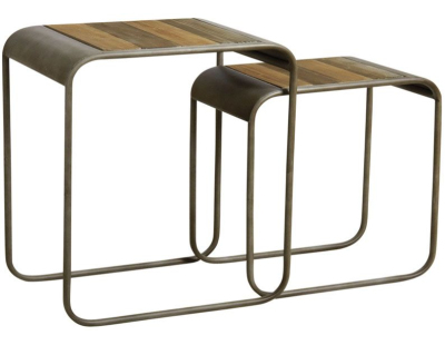 Sellettes en bois et métal (Lot de 2)