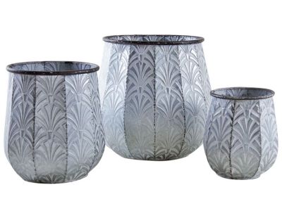 Cache-pots en métal patiné (Lot de 3)