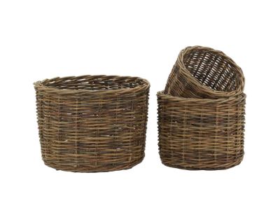 Cache-pots en osier brut (lot de 3)