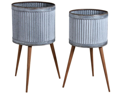 Cache-pots sur pieds zigzag