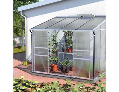Serre de jardin en polycarbonate 6 mm et aluminium anodisé Ida (201.40 x 262.10 x 220.80 cm)