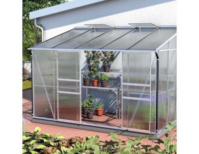 Serre de jardin en polycarbonate 6 mm et aluminium anodisé Ida (201.40 x 324.30 x 220.80 c m)