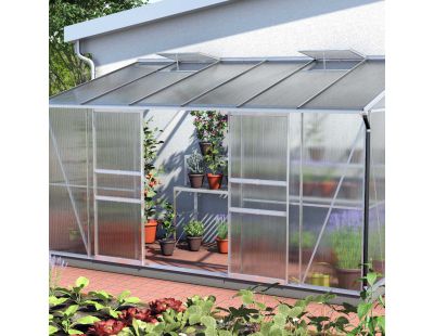 Serre de jardin en polycarbonate 6 mm et aluminium anodisé Ida (201.40 x 386.50 x 220.80 c m)