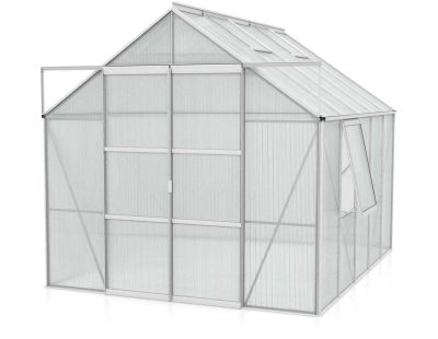 Serre de jardin en polycarbonate 6 mm et aluminium anodisé Jupiter (Longueur de 321 cm)