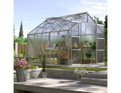 Serre de jardin en polycarbonate 4 mm et aluminium anodisé Jupiter (Longueur de 321 cm)
