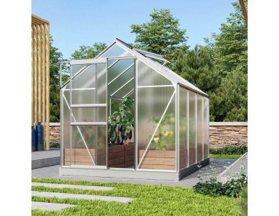 Serre de jardin en polycarbonate 4 mm et aluminium anodisé Venus (Longueur de 257 cm)