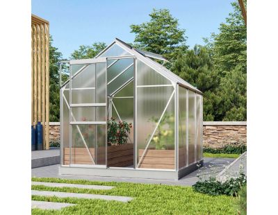 Serre de jardin en polycarbonate 6 mm et aluminium anodisé Venus (Longueur de 195 cm)