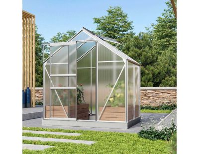 Serre de jardin en polycarbonate 6 mm et aluminium anodisé Venus (Longueur de 131 cm)