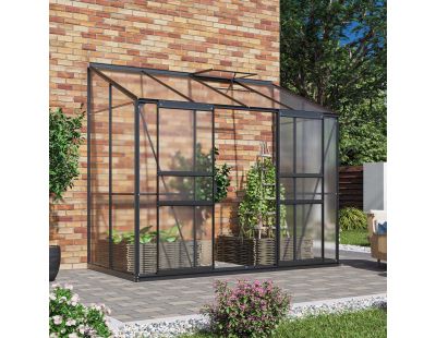 Serre de jardin en polycarbonate 4 mm et aluminium noir Ida (131. x 255.00 x 222.00 cm)