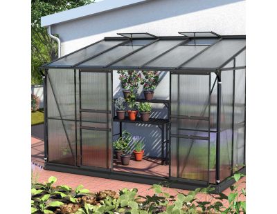 Serre de jardin en polycarbonate 4 mm et aluminium noir Ida (201. x 324.30 x 220.80 cm)