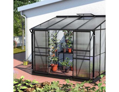 Serre de jardin en polycarbonate 6 mm et aluminium noir Ida (201. x 262.10 x 220.80 cm)