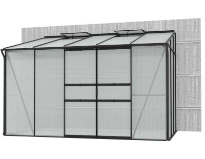 Serre de jardin en polycarbonate 4 mm et aluminium noir Ida (201. x 324.30 x 220.80 cm)