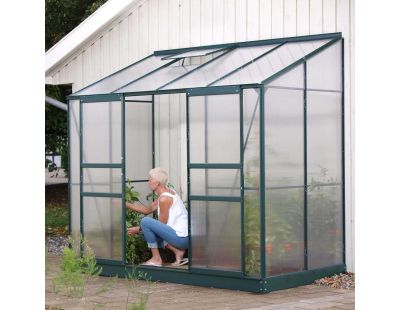 Serre de jardin en polycarbonate 4 mm et aluminium vert emeraude Ida (131. x 255.00 x 222.00 cm)