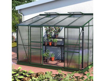Serre de jardin en polycarbonate 4 mm et aluminium vert emeraude Ida (201. x 324.30 x 220.80 cm)