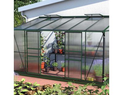 Serre de jardin en polycarbonate 6 mm et aluminium vert emeraude Ida (201.4 x 386.50 x 220.8 cm)