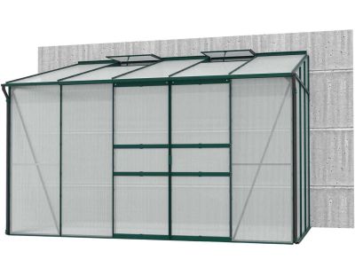 Serre de jardin en polycarbonate 6 mm et aluminium vert emeraude Ida (201.4 x 324.30 x 220.8 cm)