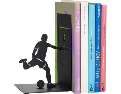 Serre-livres en métal noir Sport (Footballer)