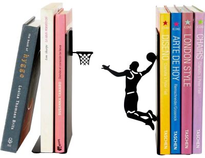 Serre-livres en métal noir Sport (Basketteur)