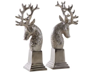 Serre-livres tête de cerf en aluminium (Lot de 2)