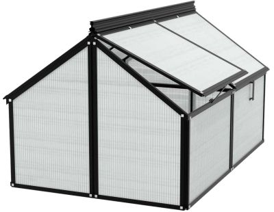 Serre potagère en polycarbonate 4 mm et aluminium Gaia Jumbo (Noir)