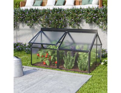 Serre potagère en polycarbonate 4 mm et aluminium Gaia Jumbo (Noir)