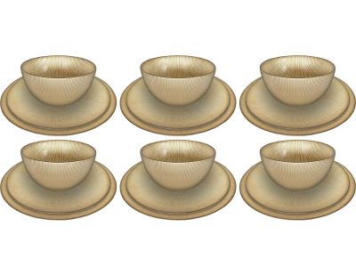Service 18 pièces doré en verre Royal