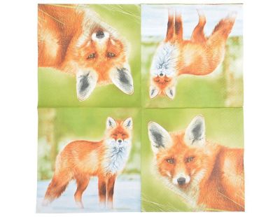 Serviette en papier de soie avec motifs (Lot de 20) (Renard)