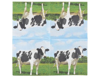 Serviette en papier de soie avec motifs (Lot de 20) (Vache)