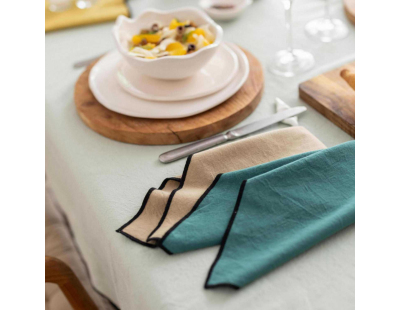 Serviette de table en coton recyclé Grace (Lot de 6) (Camel)