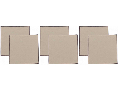 Serviette de table en coton recyclé Grace (Lot de 6) (Ficelle)