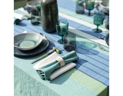 Serviette de table en coton recyclé Yuna (Lot de 6) (Paon)