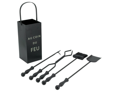 Serviteur de cheminée moderne 4 accessoires (Au coin du feu)