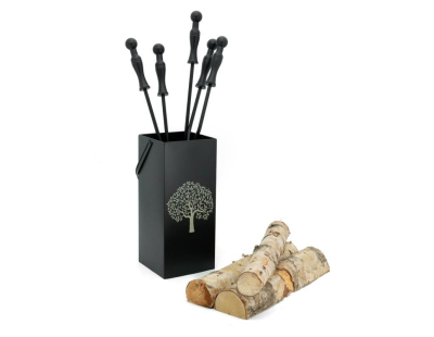 Serviteur de cheminée moderne 4 accessoires (Arbre de vie)