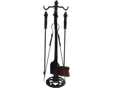 Set 4 accessoires de cheminée en fonte