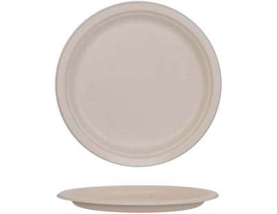 Set de 50 assiettes éco-responsables en blé 25 cm