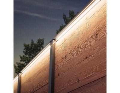 Set 1 barette lumineuse transformateur et prolongateur pour clôture en bois 1.73 m (Argent)