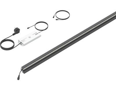 Set 1 barette lumineuse transformateur et prolongateur pour clôture en métal et gabions 2.46 m (Anthracite)