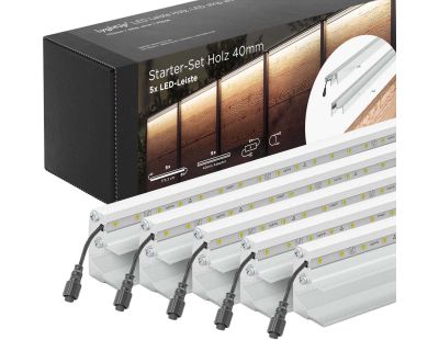 Set 5 barettes lumineuses transformateur et prolongateur pour clôture en bois 1.73 m (Argent)
