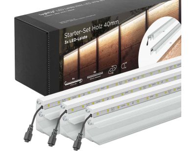 Set 3 barettes lumineuses transformateur et prolongateur pour clôture en bois 1.73 m (Argent)