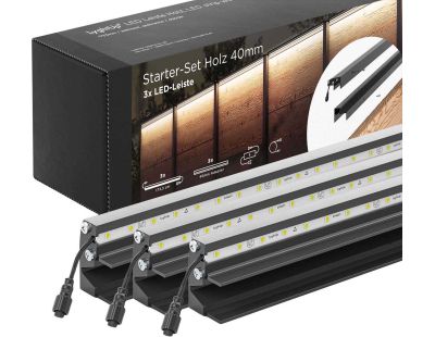 Set 3 barettes lumineuses transformateur et prolongateur pour clôture en bois 1.73 m (Anthracite)